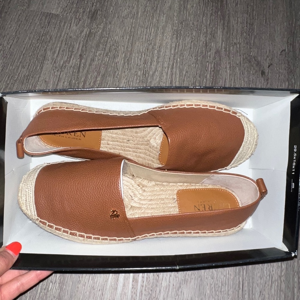 Leather Flat Ralph Lauren Espadrilles